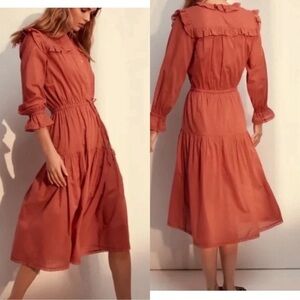 Aritzia Wilfred size L boho midi dress in terra cotta